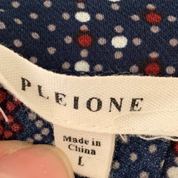 Anthropologie Pleione Semi Sheer Blouse lace up - Picture 10 of 10